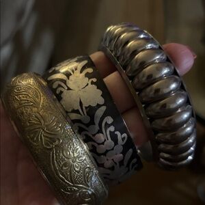 Set of Three Metallic Bangles